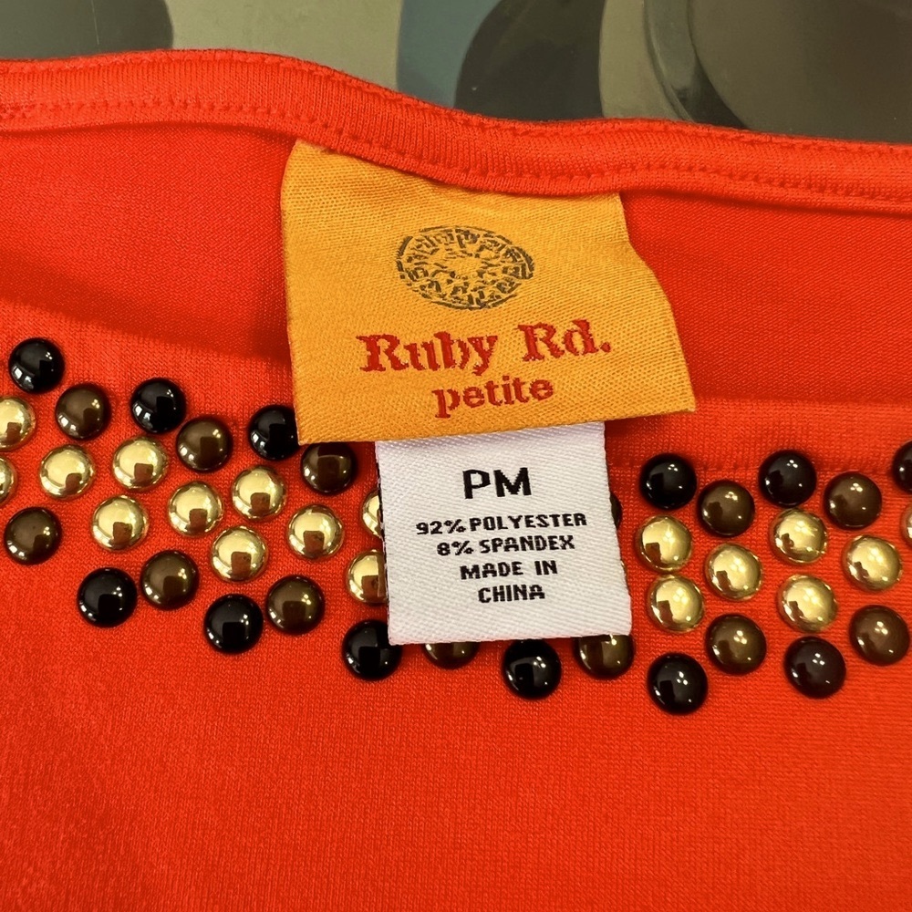 Ruby Rd. Orange Top Size Medium Petite - image 6